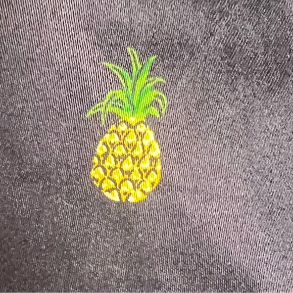 J. Crew navy blue with yellow pineapples casual A line skirt size 2 B128 - Picture 3 of 5
